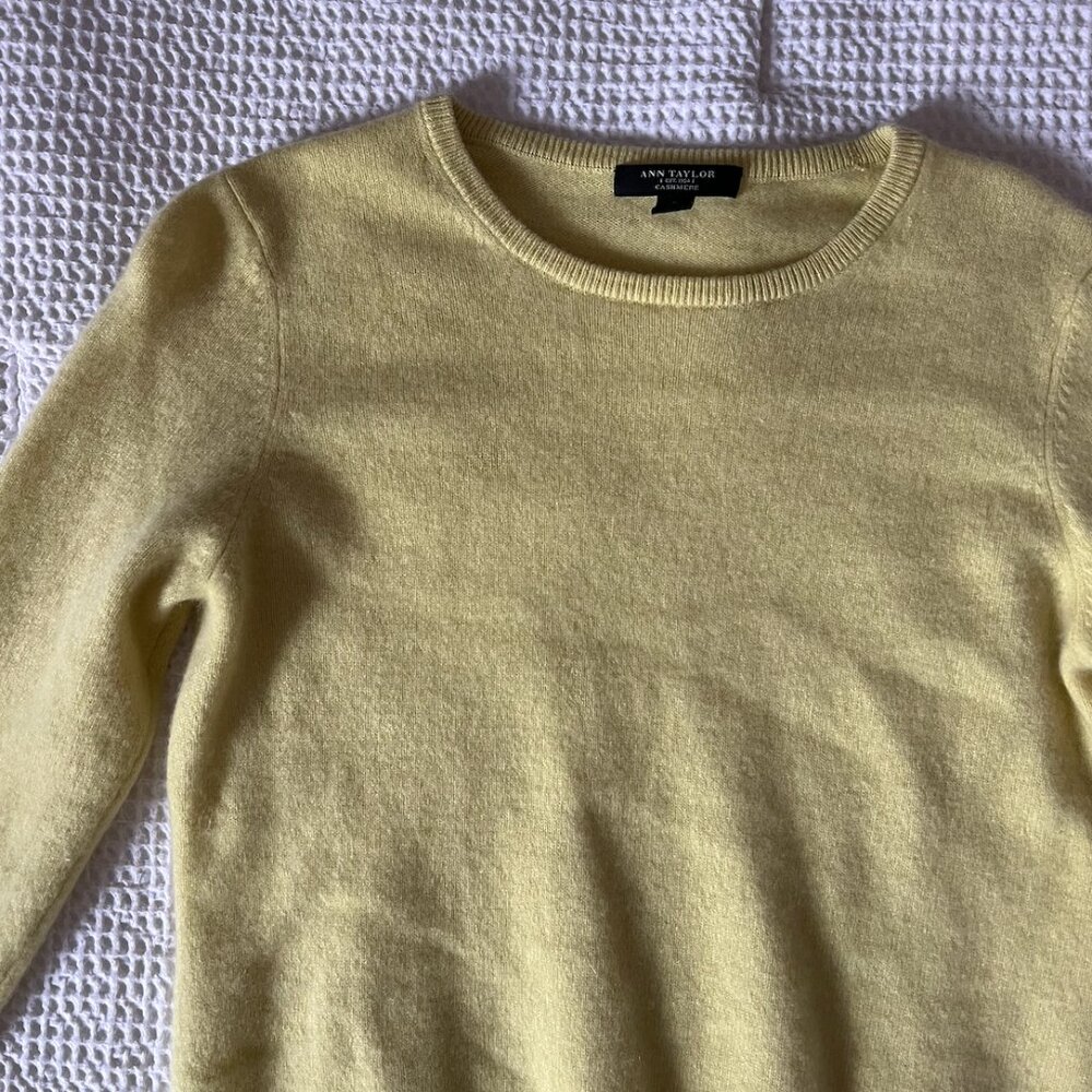 Chartreuse Ann Taylor Cashmere Sweater